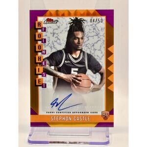 2025 Topps Finest Stephon Castle Rookie Gold Refractor Auto 4/50 SP Spurs RC